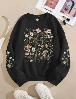 Lemon Tart Women's Printed Sweatshirt LTWPRSW6 - Black