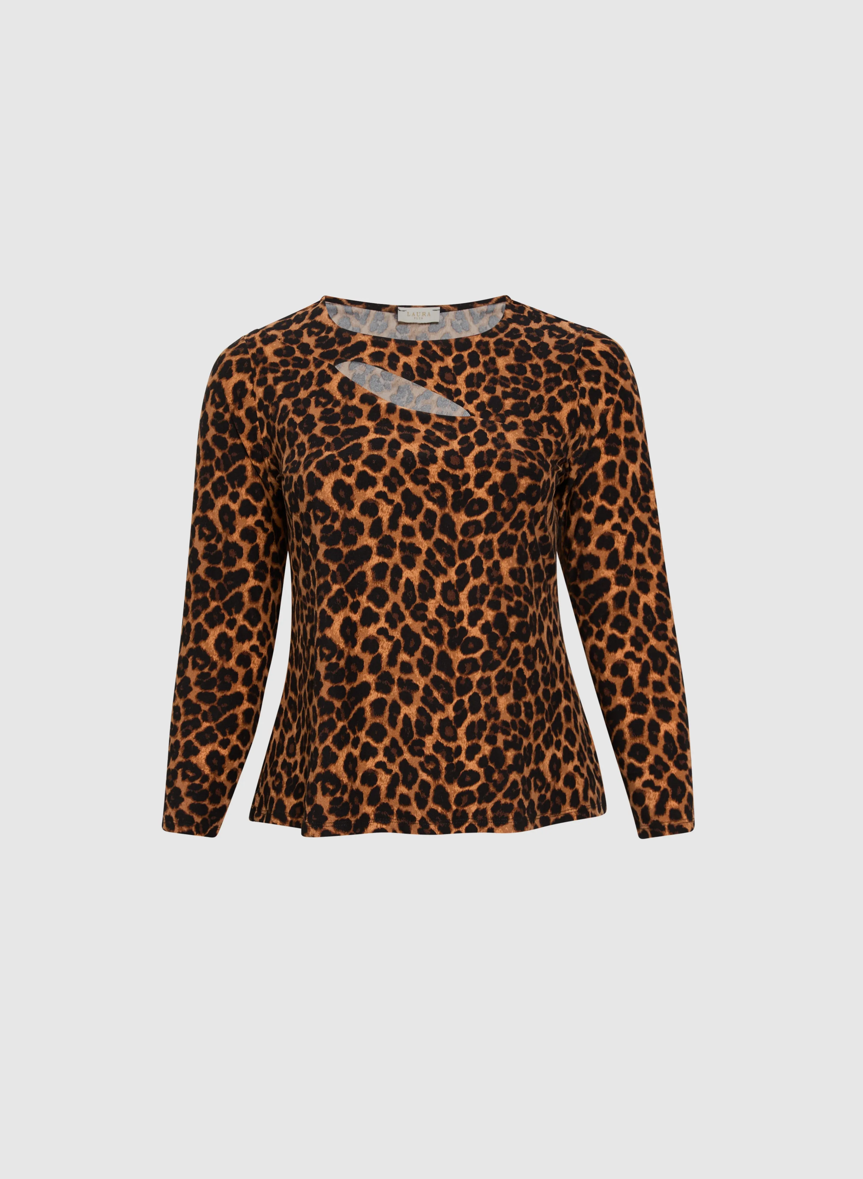 Leopard Print Cut-Out Top