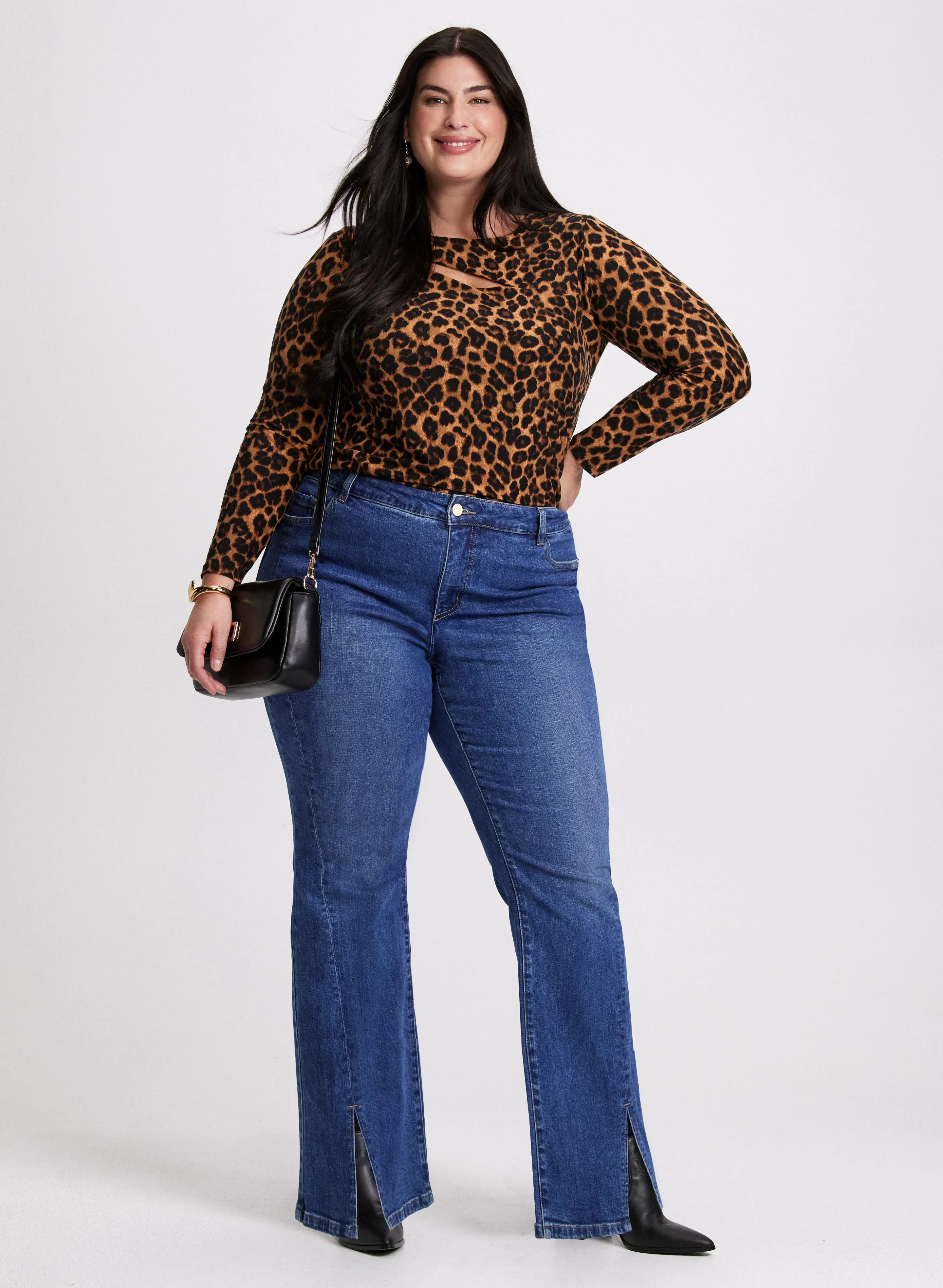 Leopard Print Cut-Out Top