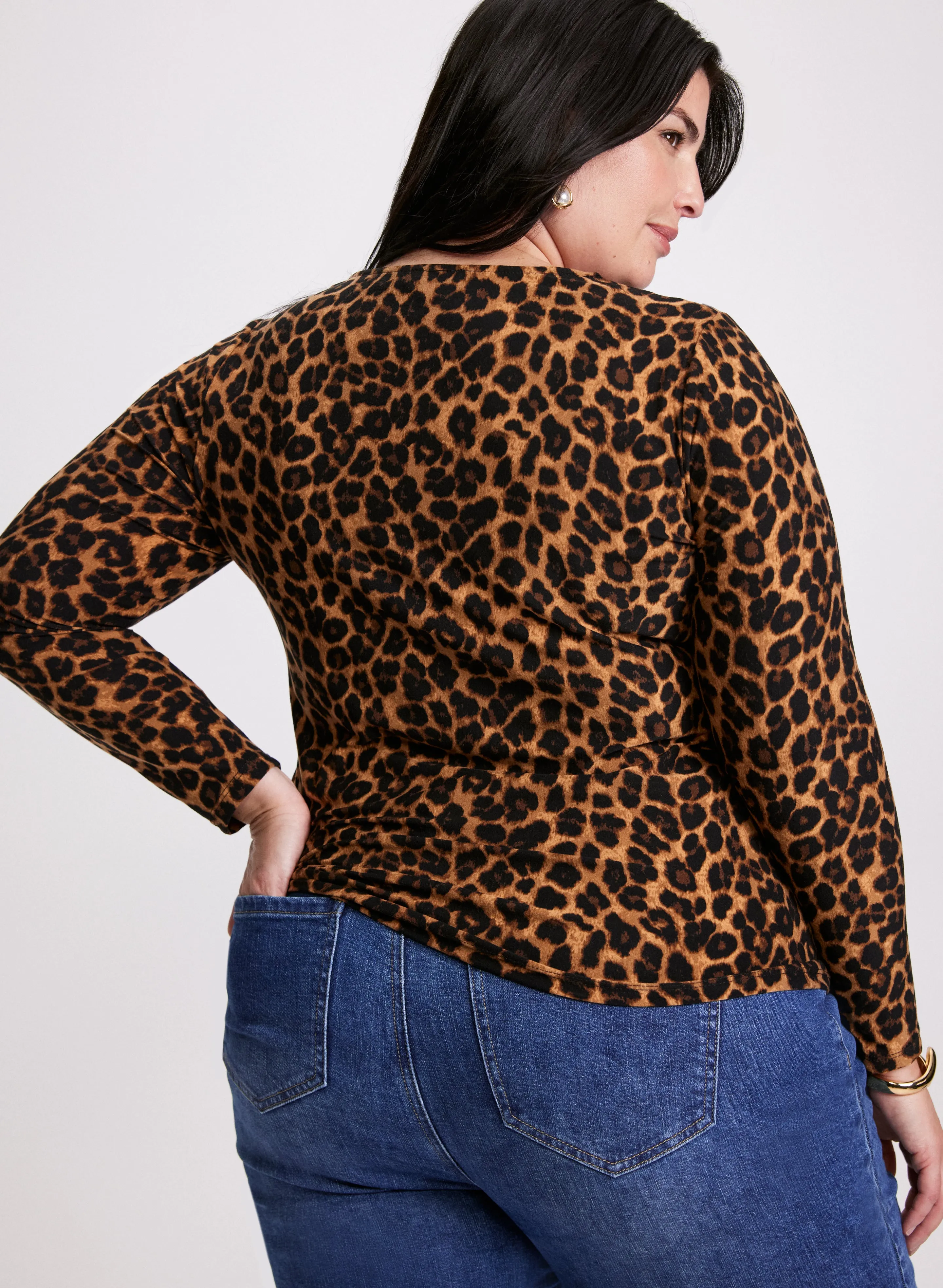 Leopard Print Cut-Out Top