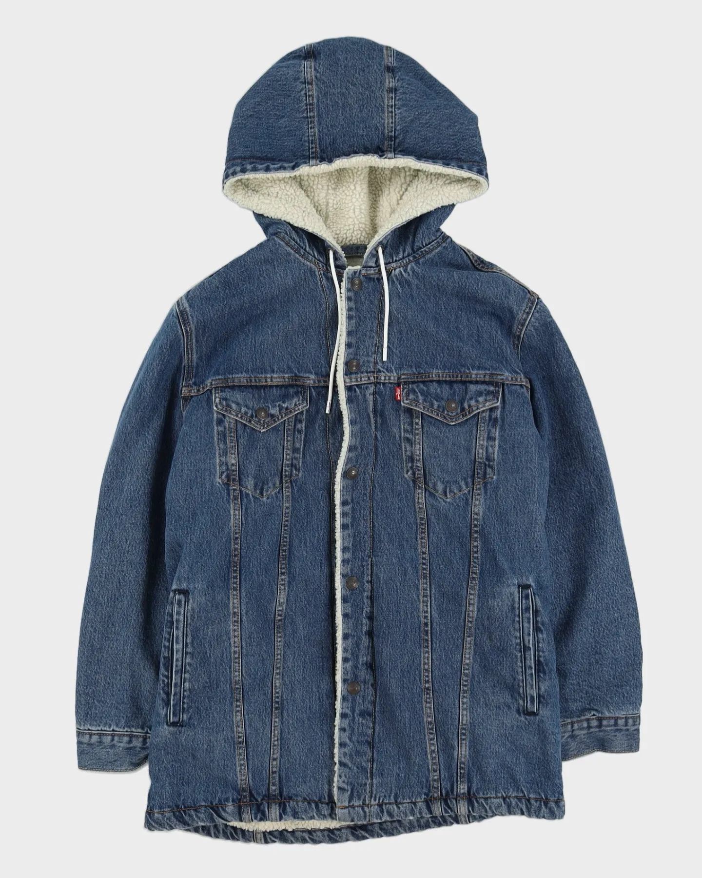 Levi's Big E Repro Fleece Lined Hooded Denim Jacket - M