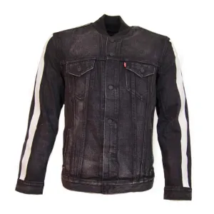 Levi's Men's Jean Jacket Denim Trucker Long Sleeve Track Stripe Button Up Coat