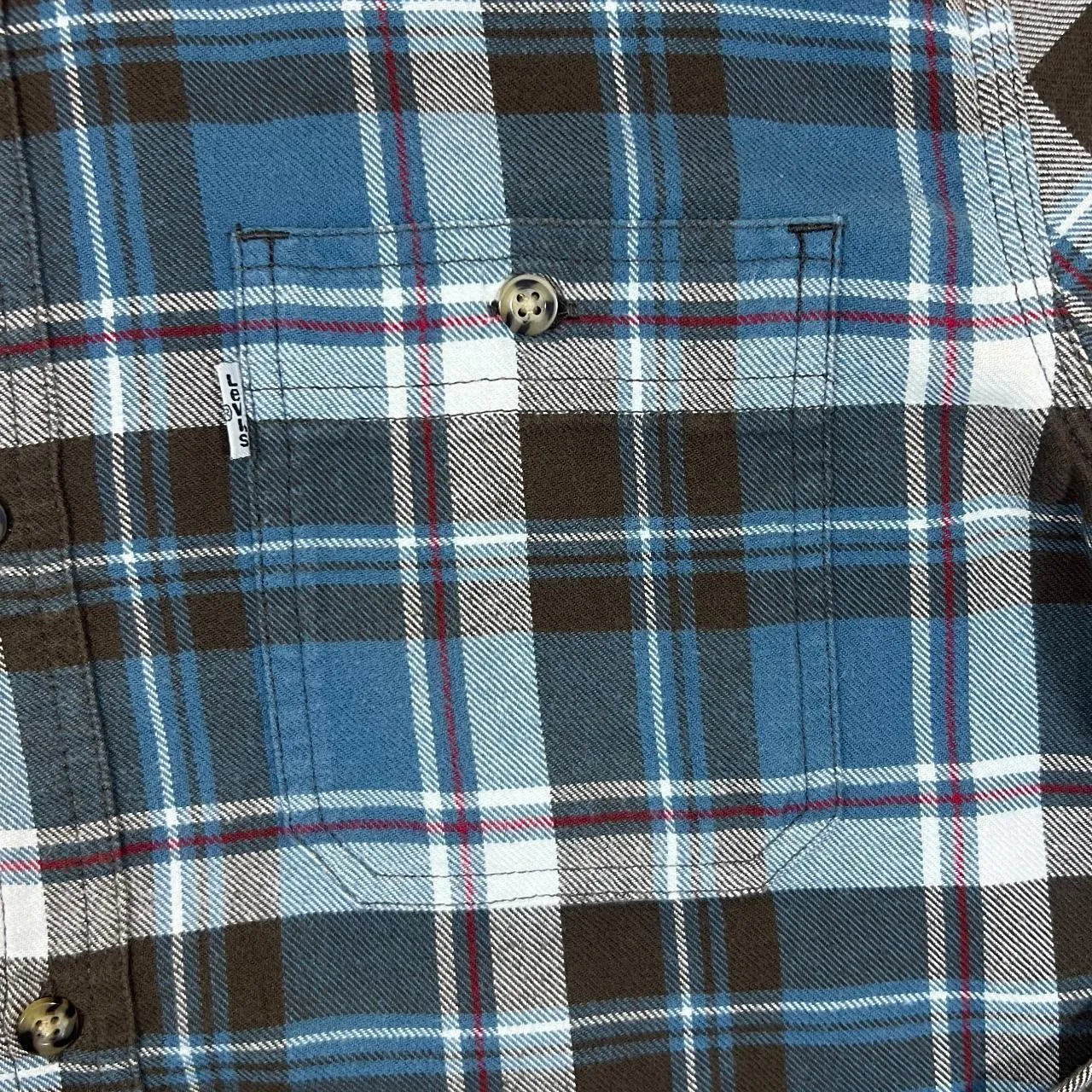 LEVI'S "Modern Fit" Multi Plaid Check Long Sleeve Flannel Shirt