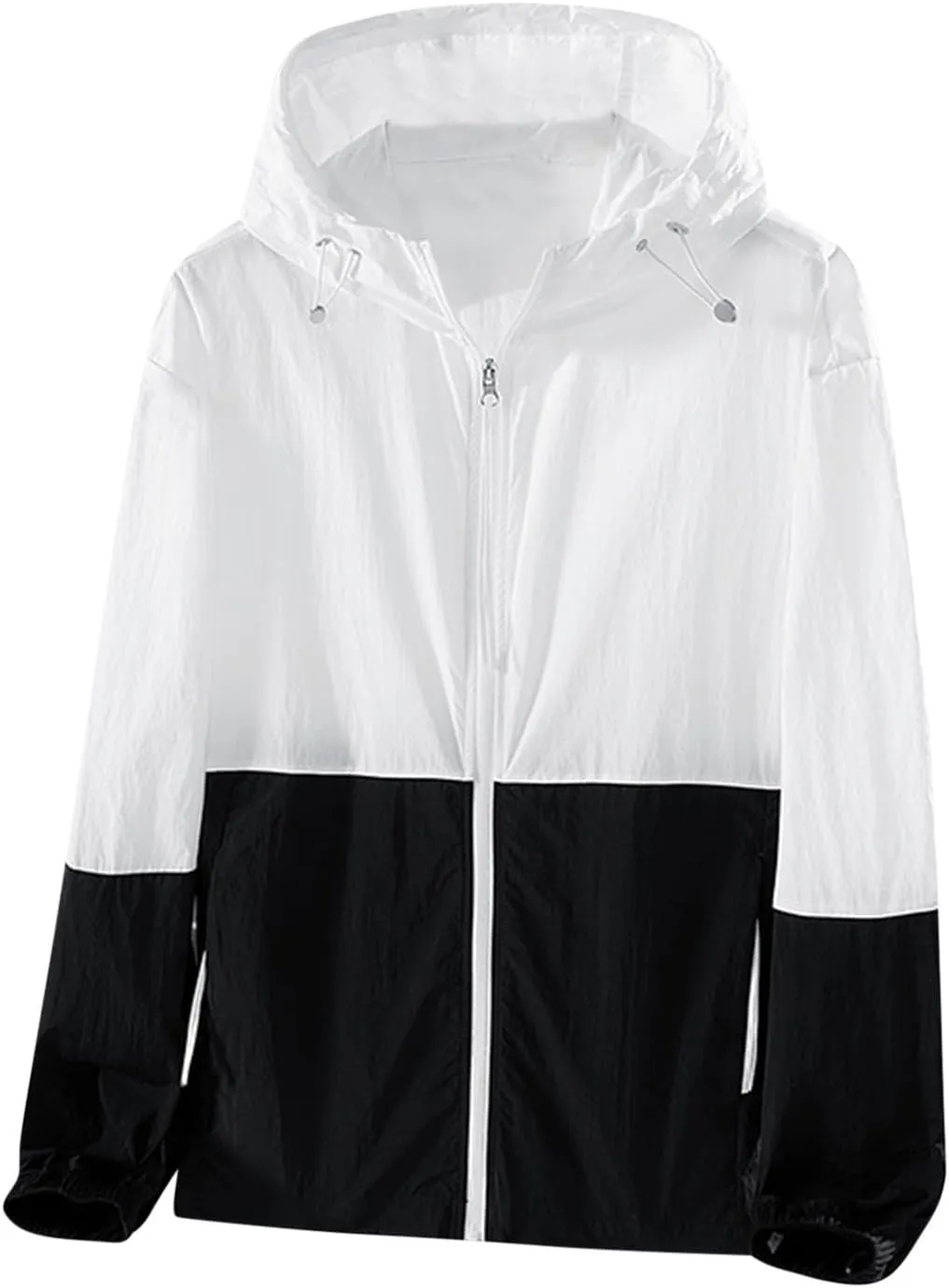 Lightweight Rain Jacket Women Waterproof Rain Coats Color Block Windbreaker Jacket Packable Raincoats Hooded Hackets