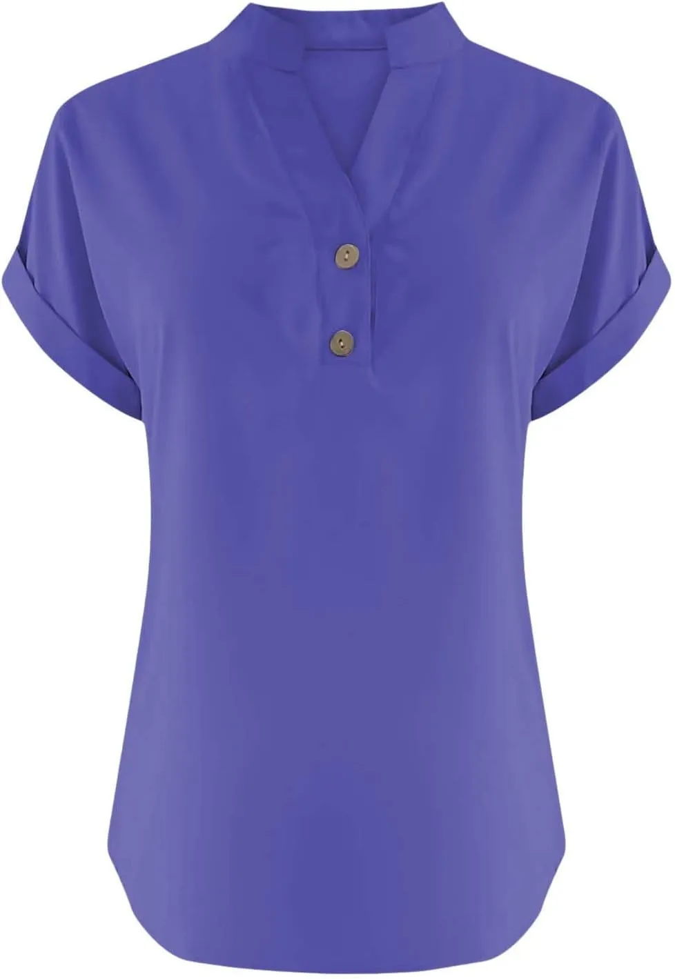 Linen Blouse for Women Plus Size Loose Fit Cotton Gauze Tops V Neck Button Down Henley Shirts Casual Solid Vacation Beach Tee