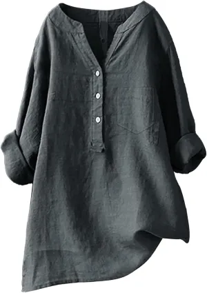 Linen Shirt for Women Breathable Tops Loose Fit Tshirts Womens Daily Gauze Blouses Summer Cotton Linen Top 2025