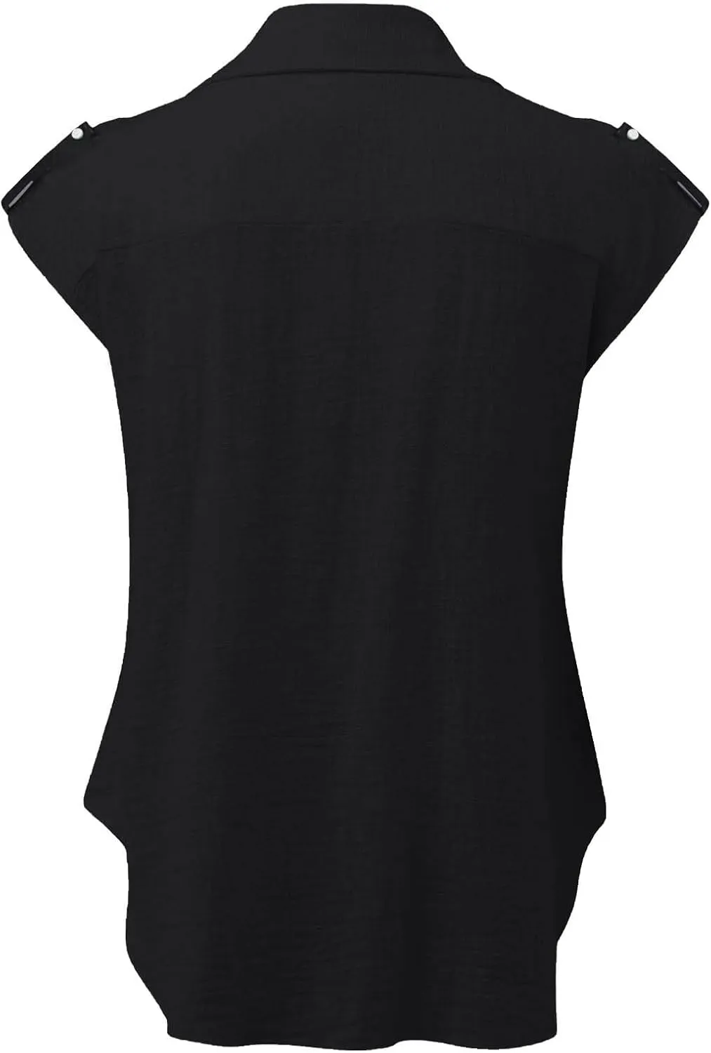 Linen Shirts for Women Trendy Button Down V Neck Shirt Summer Collared Short Sleeve Boho Tops Casual Blouses