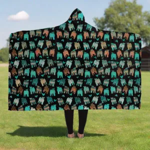 Livestock Show Cows with Hearts Hooded Blanket - AOP