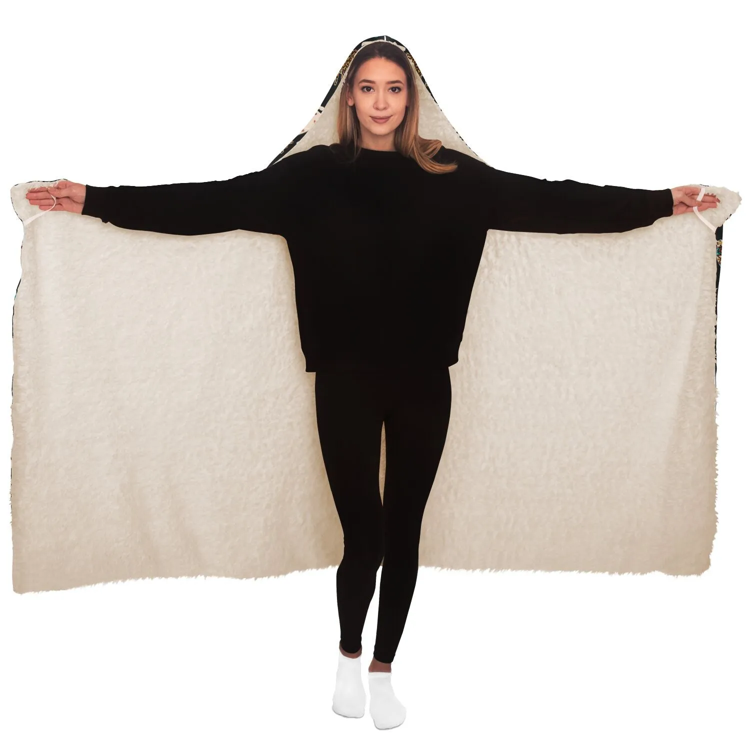 Livestock Show Cows with Hearts Hooded Blanket - AOP