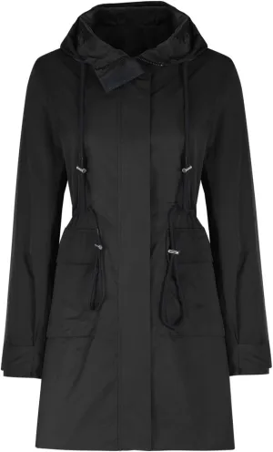 Lmdudan Rain Jacket for Women Lightweight Waterproof Hooded Trench Coats 2024 Active Outdoor Belted Windbreaker with Pockets