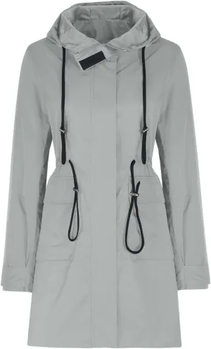 Lmdudan Rain Jacket for Women Lightweight Waterproof Hooded Trench Coats 2024 Active Outdoor Belted Windbreaker with Pockets
