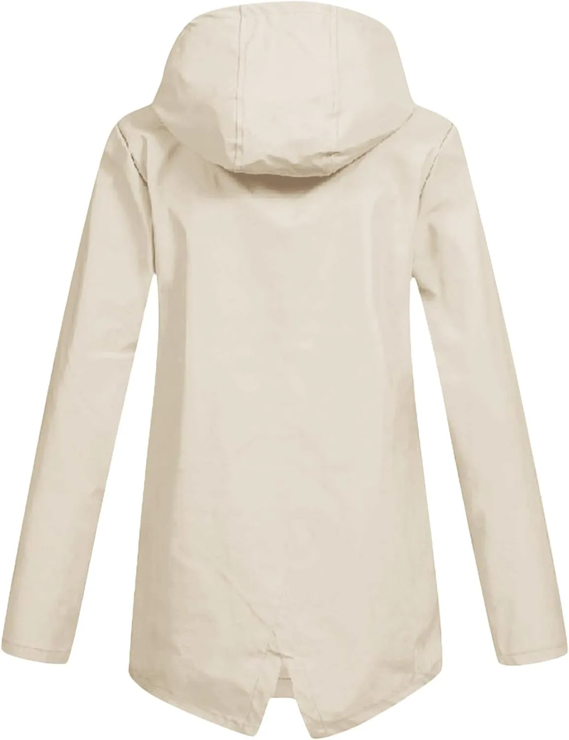 Lmdudan Rain Jacket for Womens Waterproof with Hood Fleece Solid Color Lined Raincoat Lightweight Outdoor Windbreaker Jackets