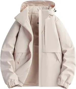 Lmdudan Women's Waterproof Hooded Rain Jacket 2024 Fall Winter Lightweight Outdoor Raincoat Windbreaker Hiking Shell Jackets