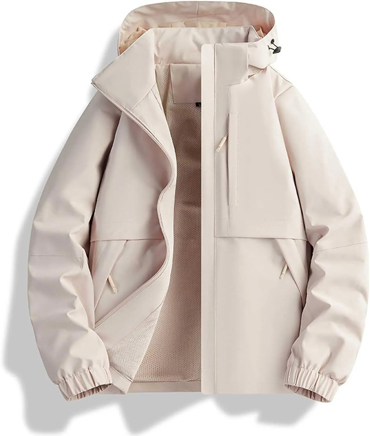 Lmdudan Women's Waterproof Hooded Rain Jacket 2024 Fall Winter Lightweight Outdoor Raincoat Windbreaker Hiking Shell Jackets