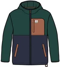 Loch Hooded Recycled Polar Fleece - Rain Forest/Rich Navy