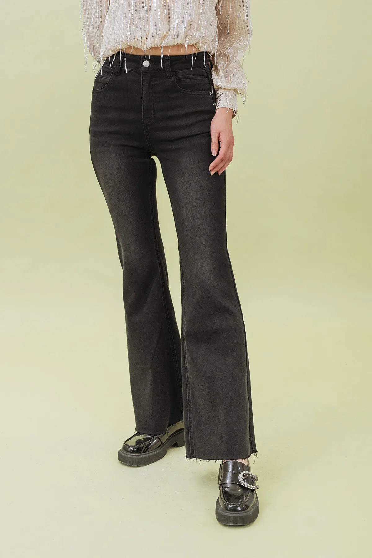 Loevinna Wide Leg Flared Jeans