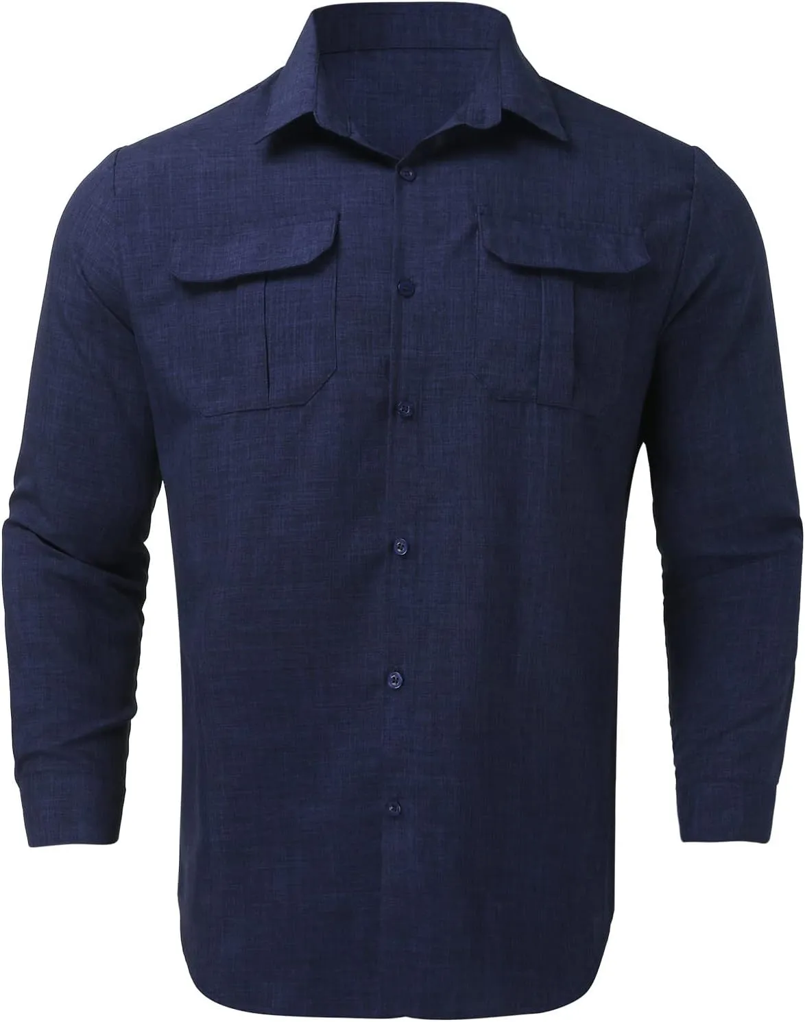 Long Sleeve Shirt Men Lapel Cotton Solid Color Pocket Long Sleeve Shirt Top Long Sleeve Shirt Mens Casual Shirts