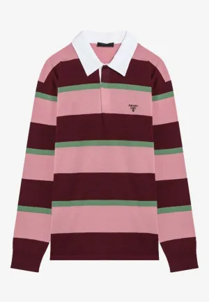 Long-Sleeved Stripe Polo T-shirt