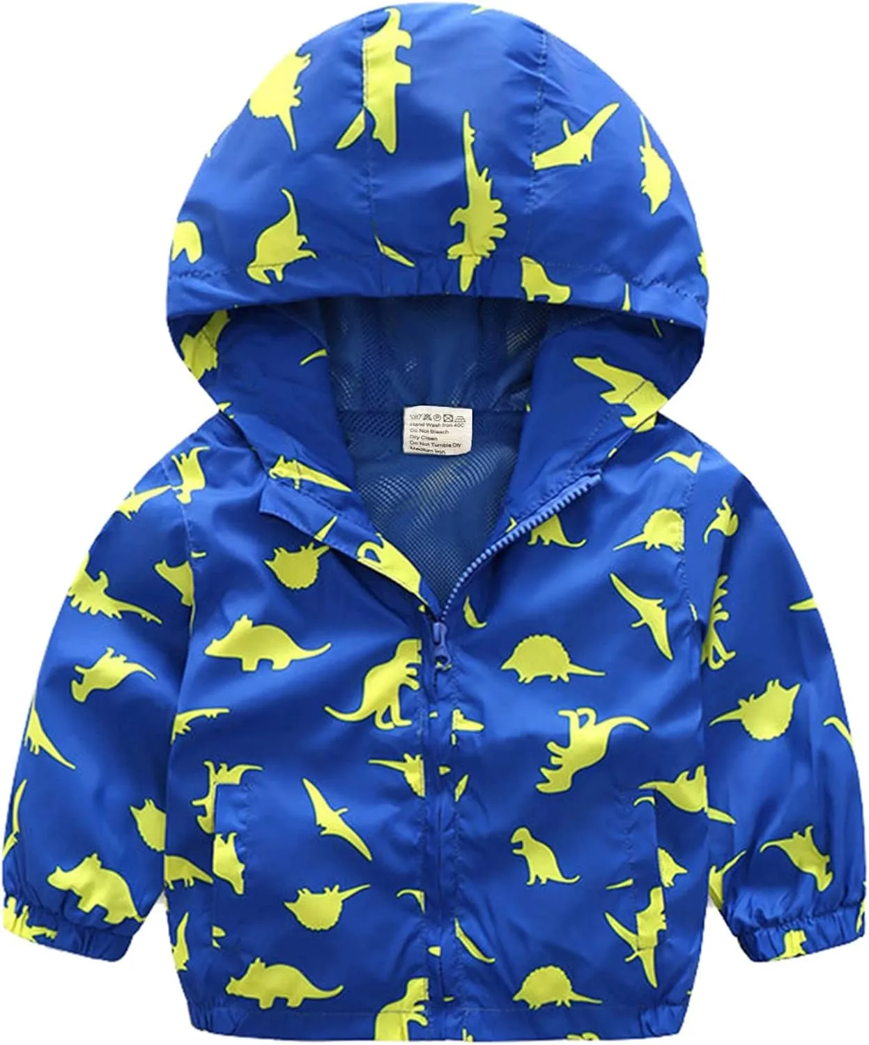 lymanchi Kids Baby Boy Dinosaur Hooded Zip Jackets Windbreaker Casual Outerwear