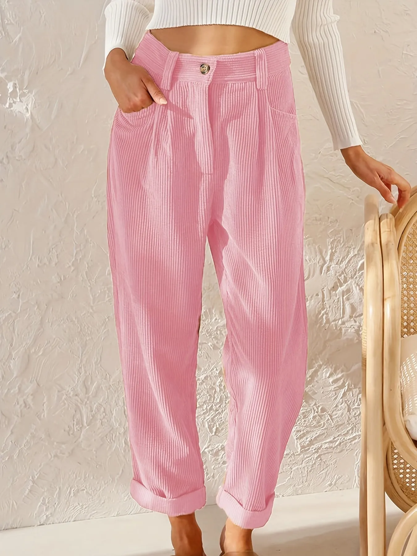 Maelys – Corduroy Trousers with Straight Legs