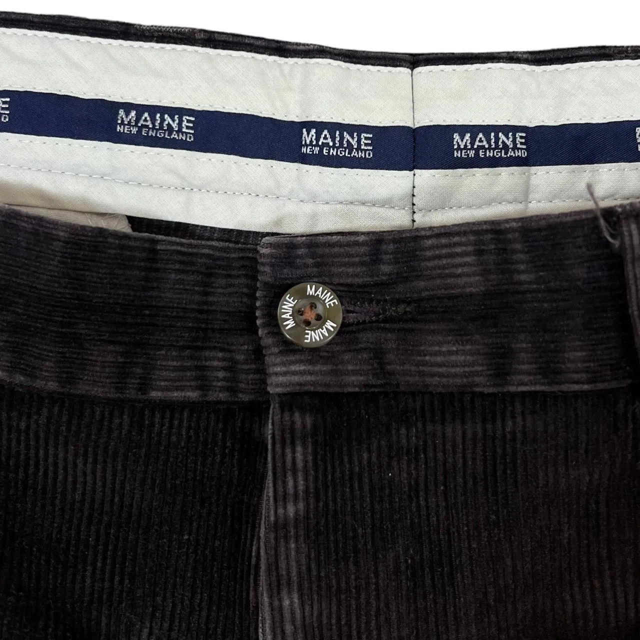 MAINE New England Classic Dark Brown Corduroy Cord Straight Leg Trousers