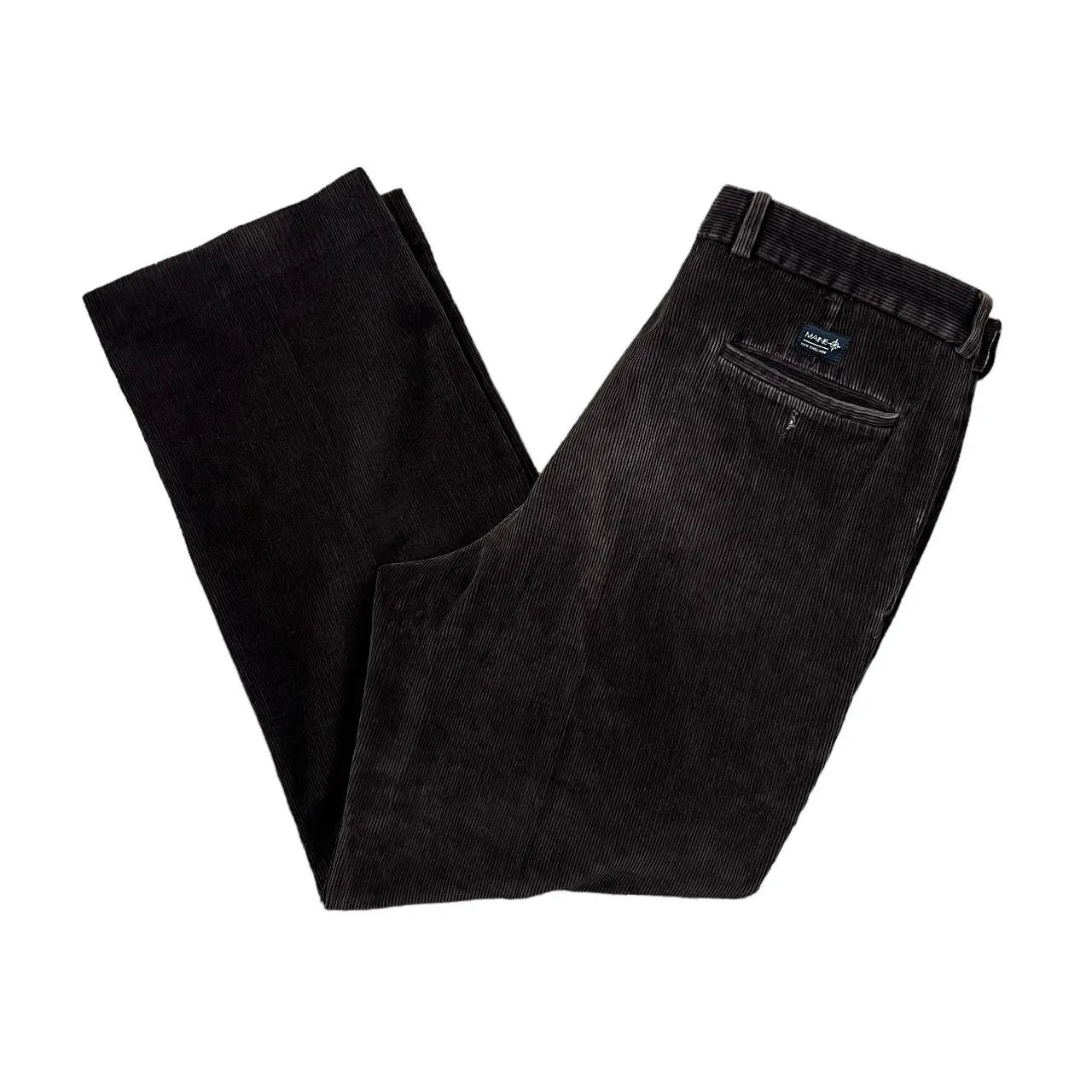 MAINE New England Classic Dark Brown Corduroy Cord Straight Leg Trousers