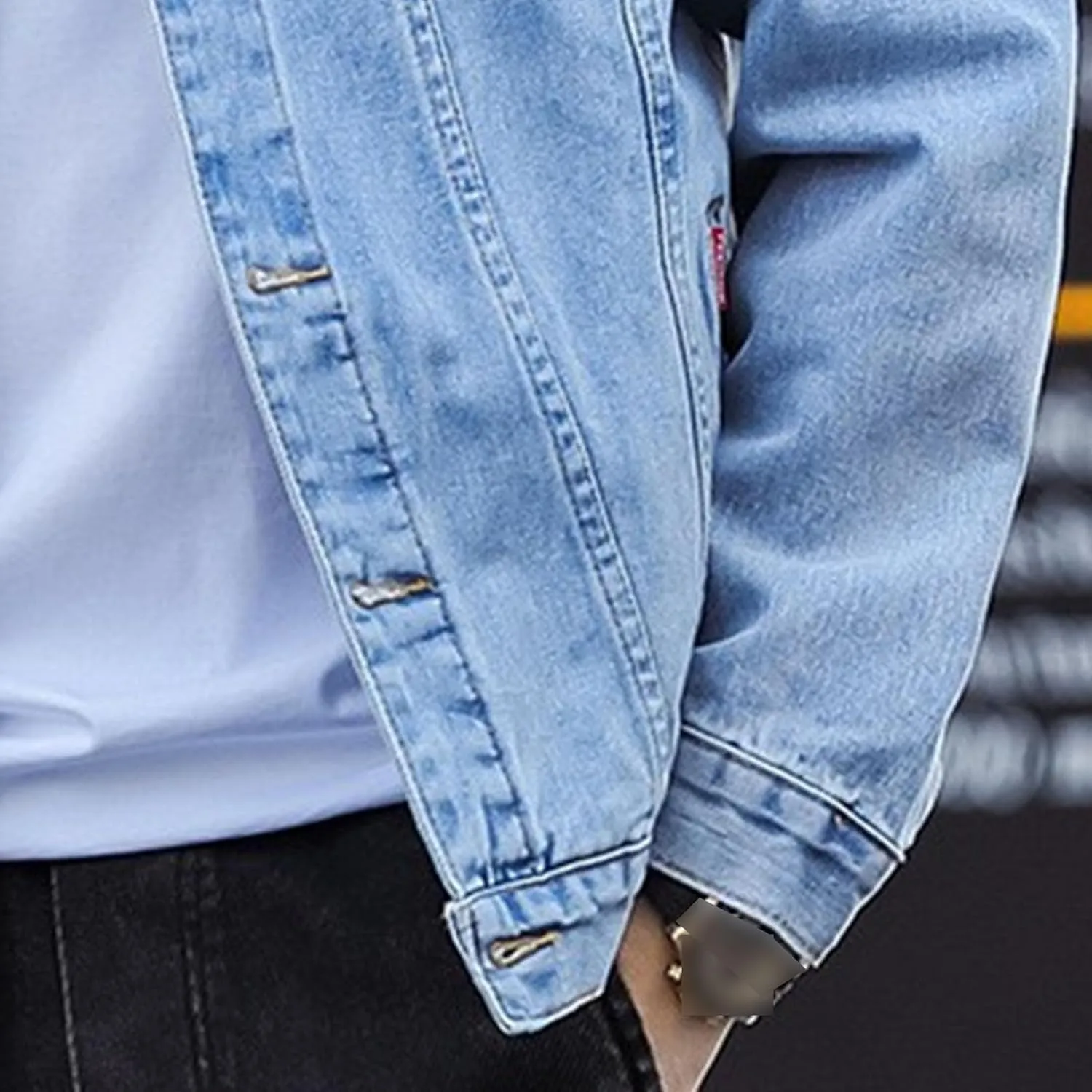 Maiyifu-GJ Men's Button Front Denim Jacket Classic Trucker Jean Coat Lightweight Casual Wash Distressed Outwear Tops