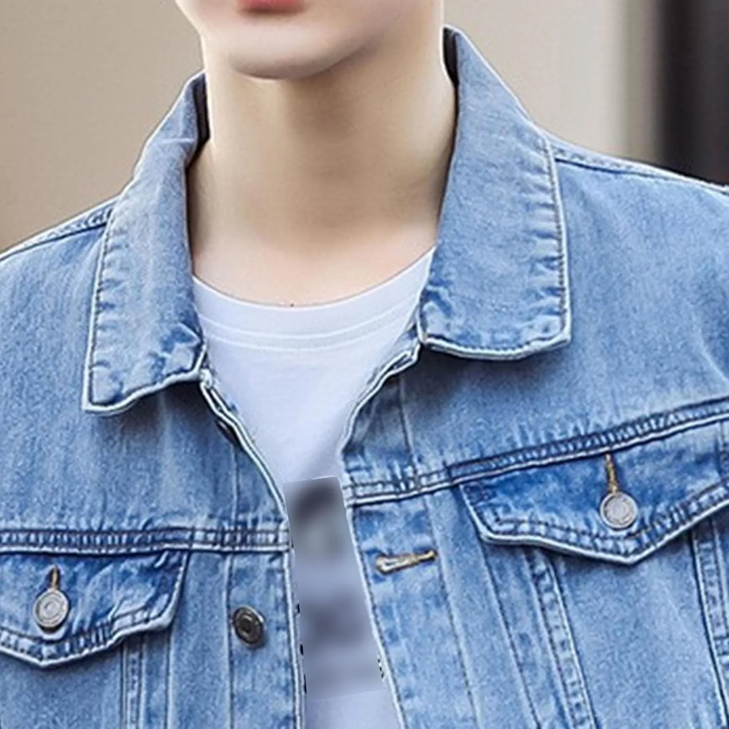 Maiyifu-GJ Men's Button Front Denim Jacket Classic Trucker Jean Coat Lightweight Casual Wash Distressed Outwear Tops