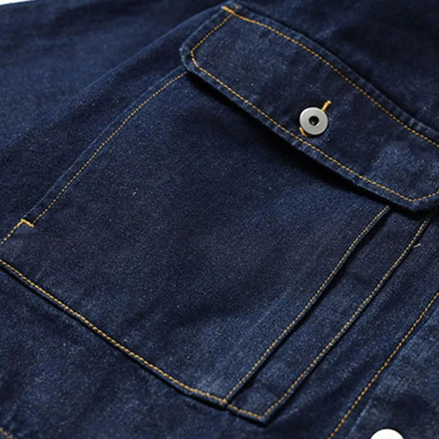 Maiyifu-GJ Men's Distressed Denim Jacket Long Sleeve Button Down Loose Denim Coat Slim Boyfriend Trucker Jackets