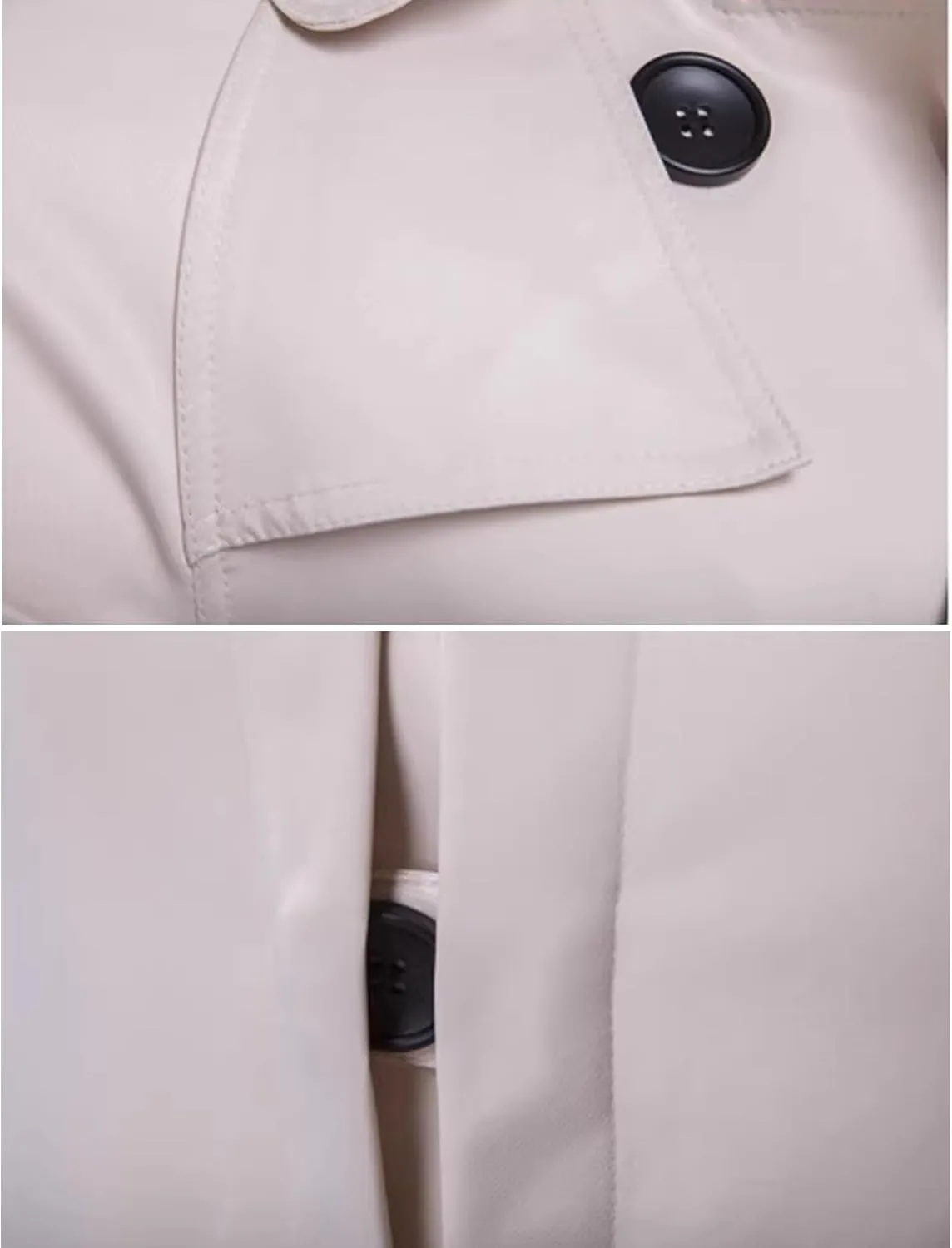 Maiyifu-GJ Men's Double Breasted Belted Trench Coats Casual Slim Fit Windbreaker Notch Lapel Long Jacket Overcoats