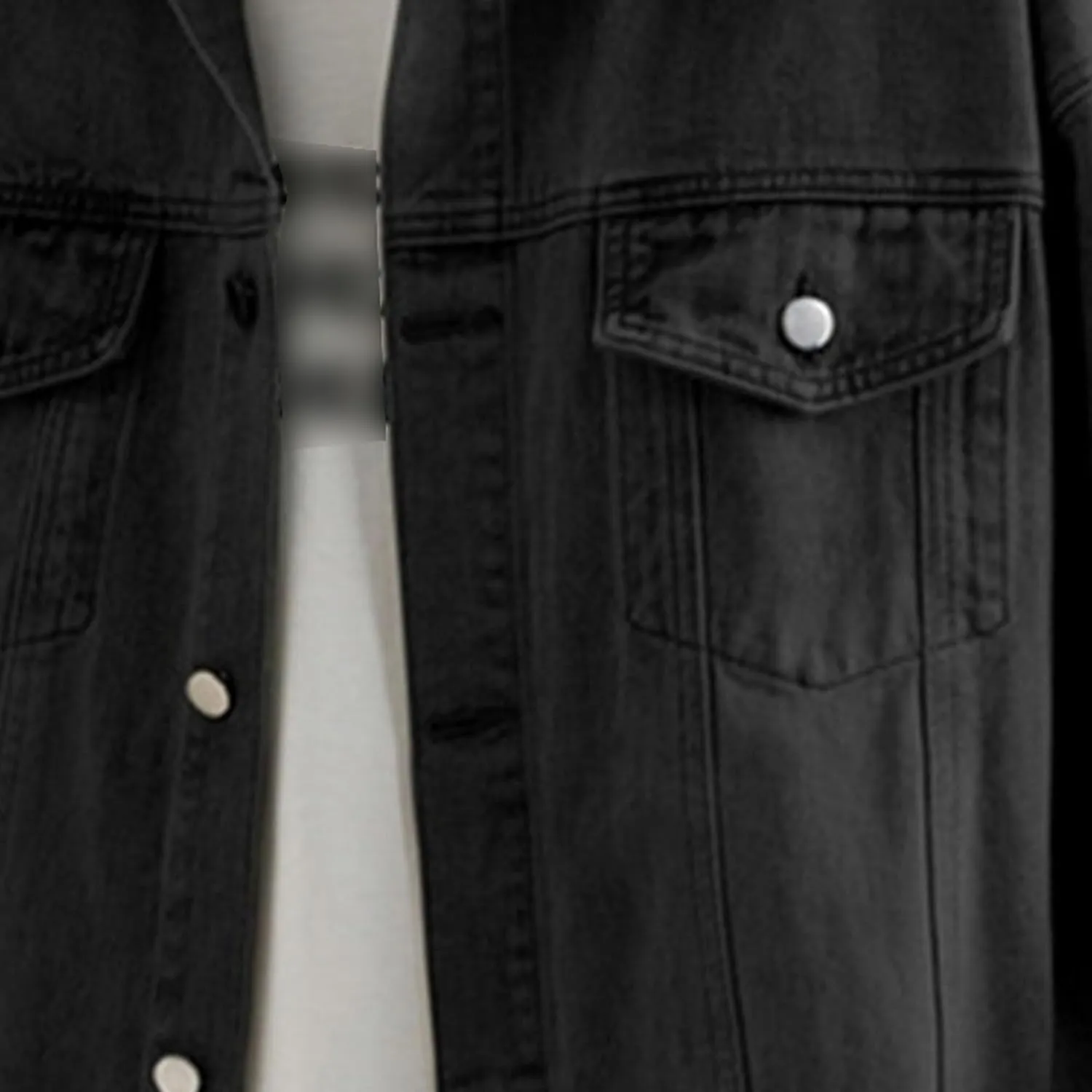 Maiyifu-GJ Men's Loose Denim Jacket Washed Distressed Denim Coat Casual Lapel Washed Button Down Trucker Jacket