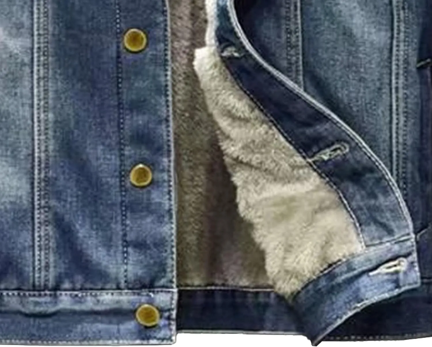 Maiyifu-GJ Men's Sherpa Fleece Lined Denim Jacket Warm Winter Thicken Trucker Jacket Long Sleeve Cowboy Jean Jacket