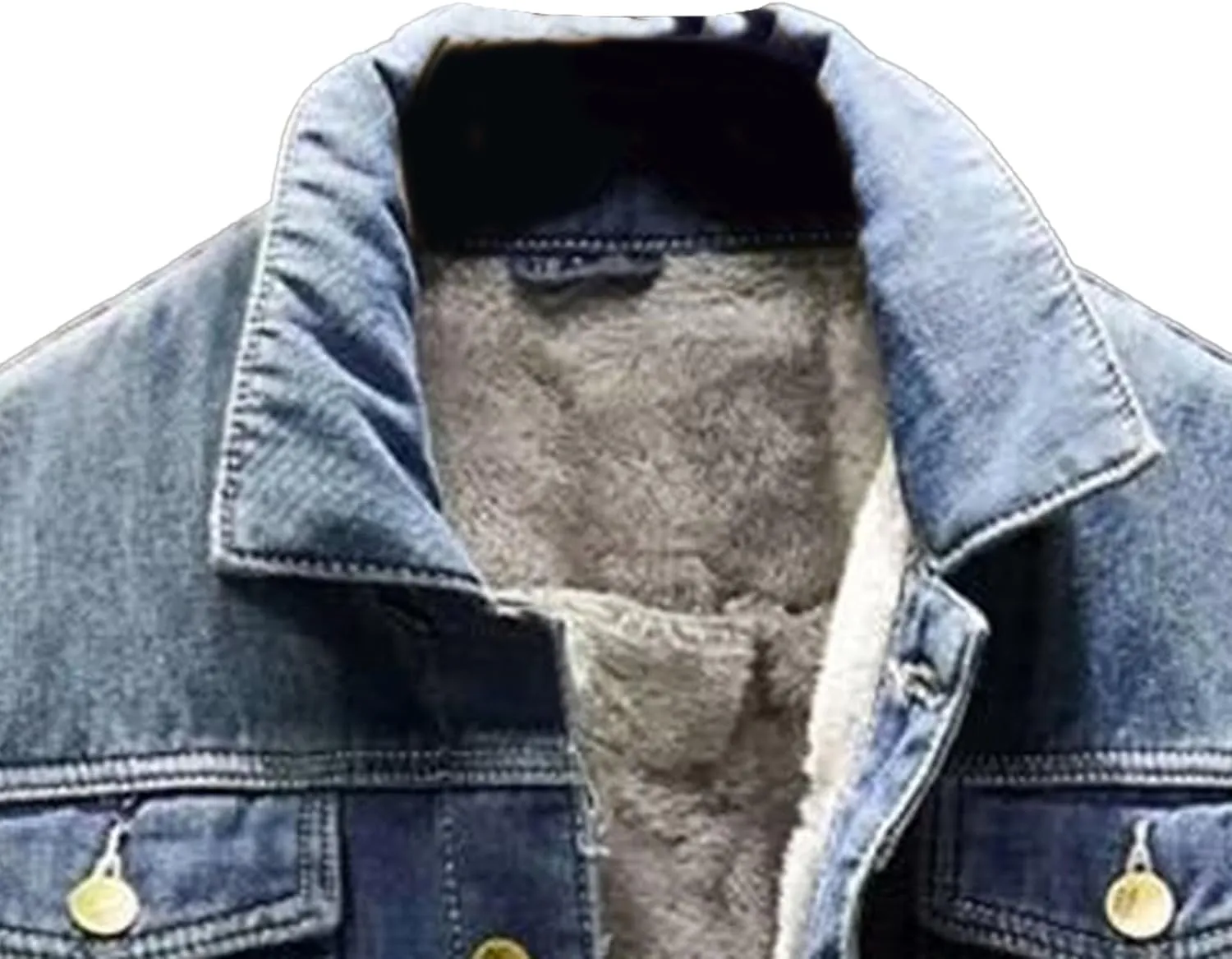 Maiyifu-GJ Men's Sherpa Fleece Lined Denim Jacket Warm Winter Thicken Trucker Jacket Long Sleeve Cowboy Jean Jacket