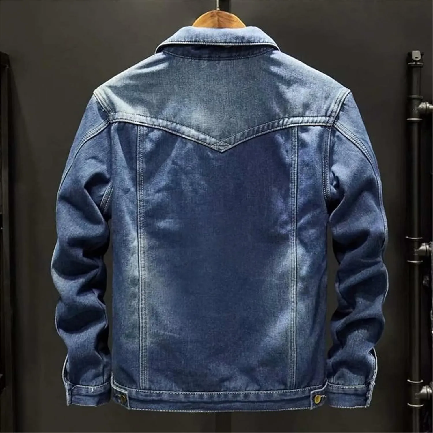 Maiyifu-GJ Men's Sherpa Fleece Lined Denim Jacket Warm Winter Thicken Trucker Jacket Long Sleeve Cowboy Jean Jacket