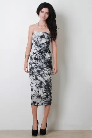Marbled Tie Dye Tube Dress