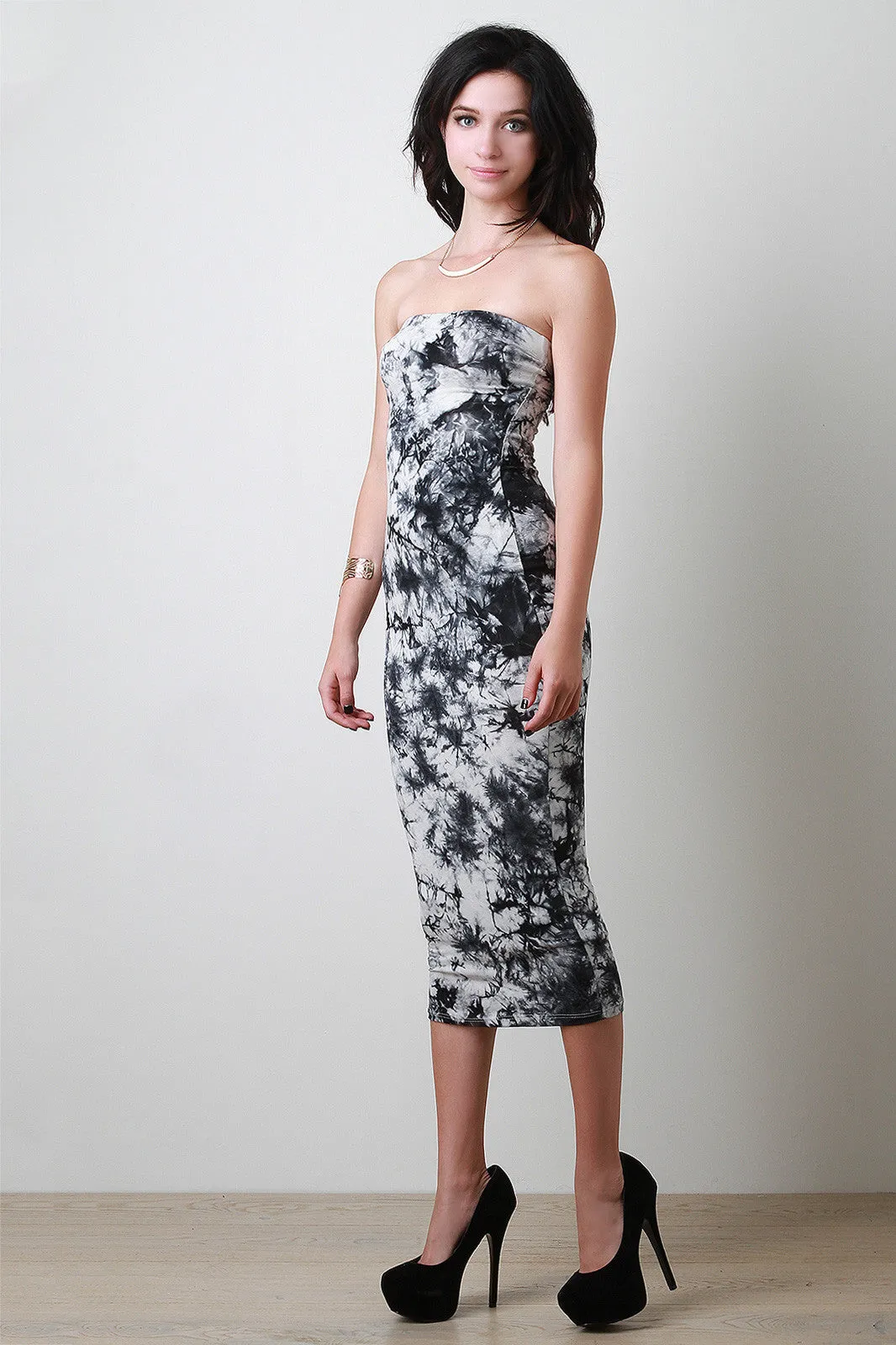 Marbled Tie Dye Tube Dress