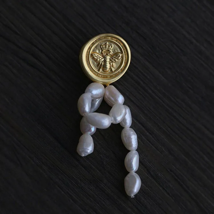Matte Embossed Bee Badge Brooch