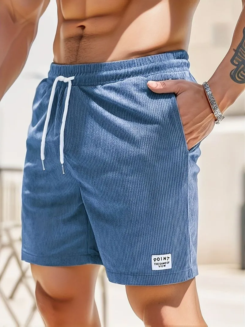 MaxWear - Casual men's corduroy shorts with drawstring