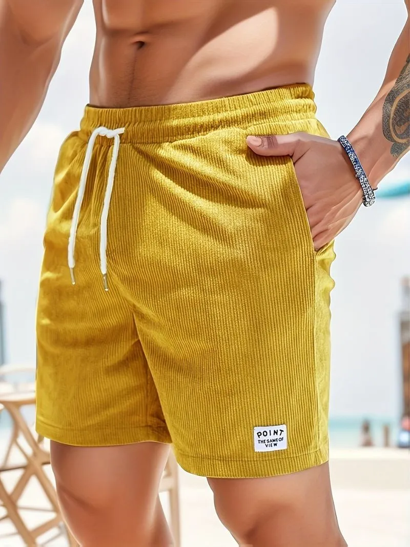 MaxWear - Casual men's corduroy shorts with drawstring