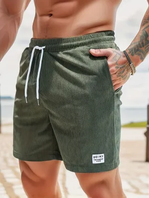 MaxWear - Casual men's corduroy shorts with drawstring