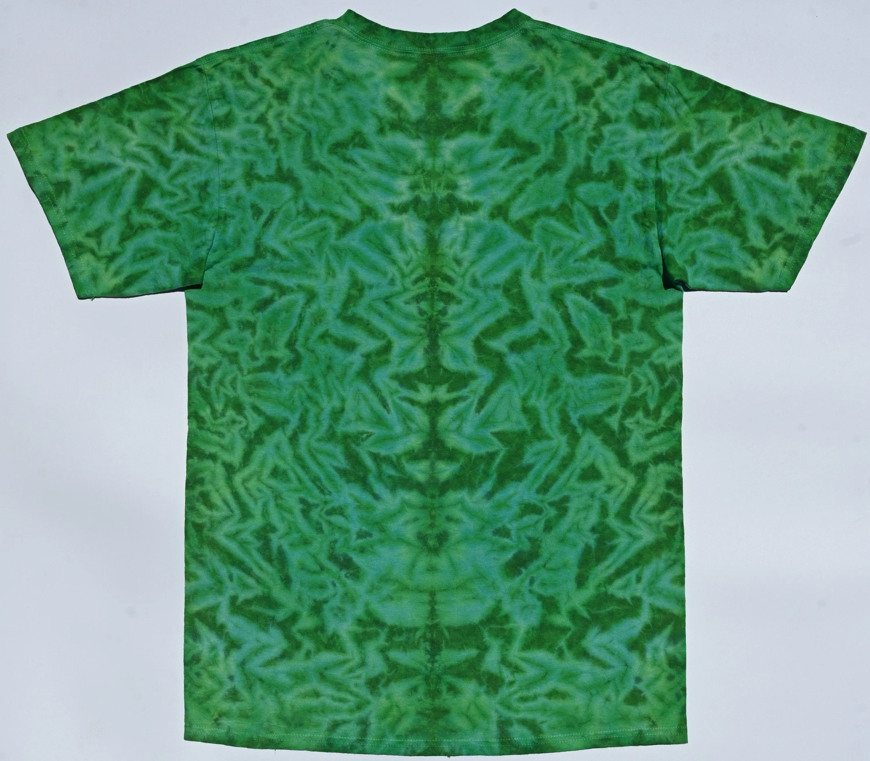 Medium Rorschach Scrunch in Greens Tie Dye on a Gildan Ultra Cotton PFD (Prepared for Dye) T-Shirt