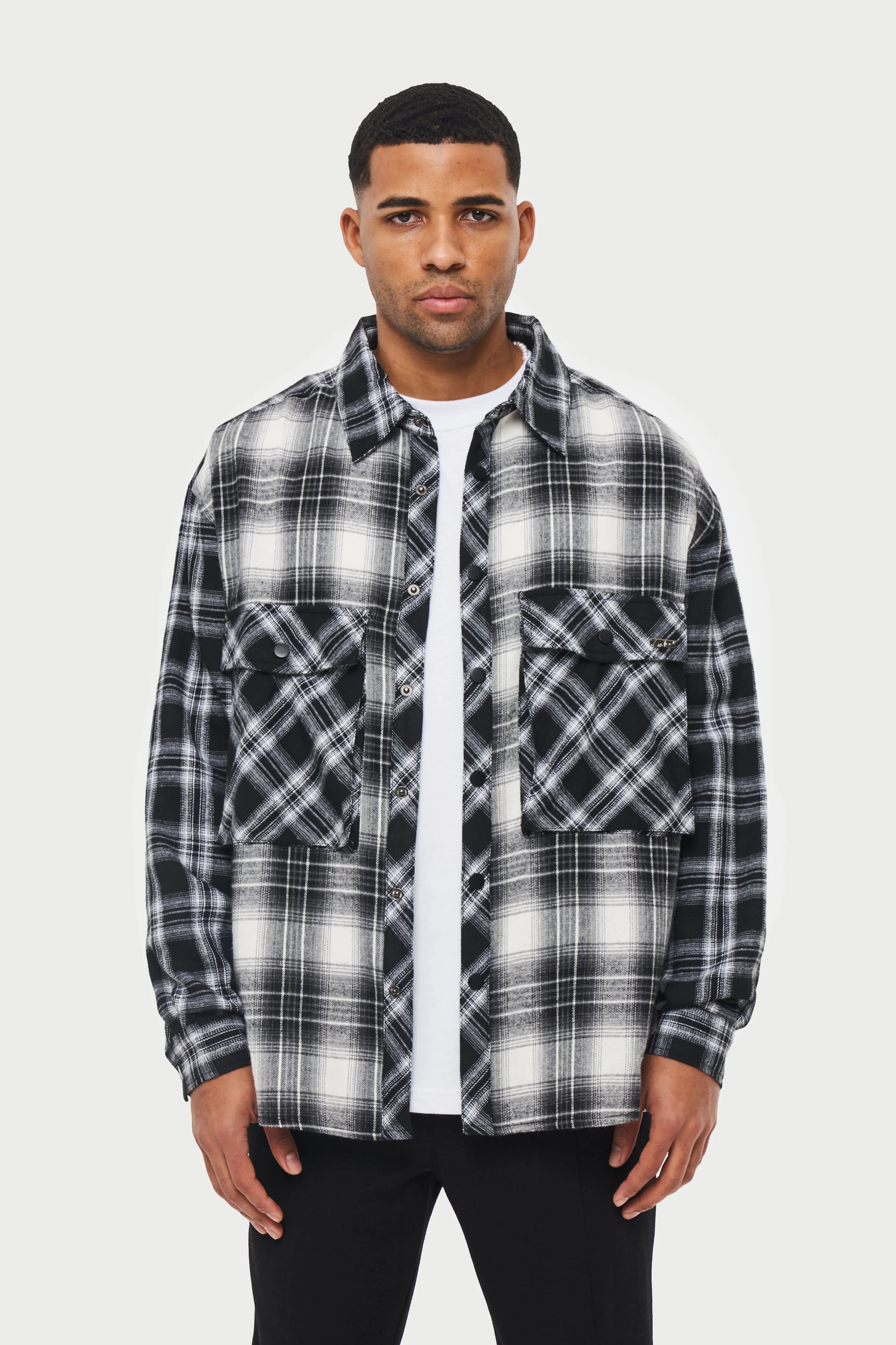 MEMBERS ONLY FLANNEL SHIRT - BLACK