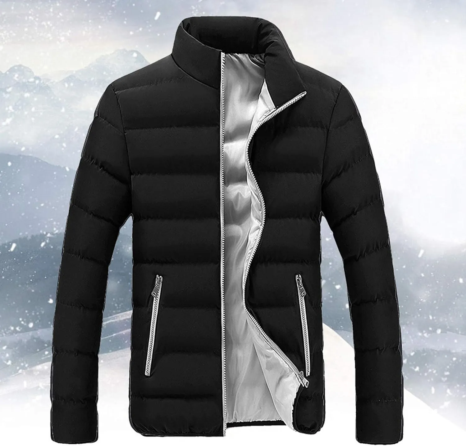 Men Winter Coats Light Packable Puffer Jacket Casual Outerwear Stand Collar Warm Mens Down Jacket Outdoor Ski Jacket