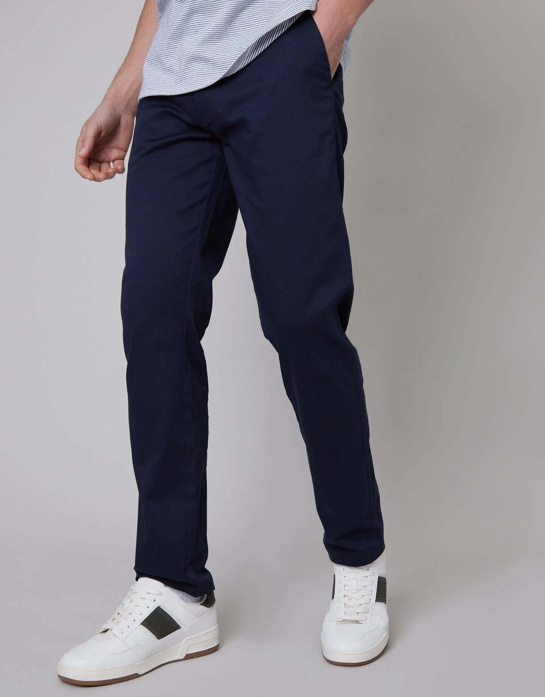 Men's Black & Navy Regular Fit Chino Trousers (2 Pack)