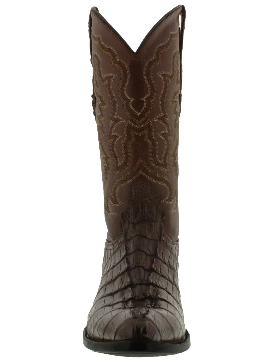 Mens Brown Crocodile Tail Skin Cowboy Boots - J Toe