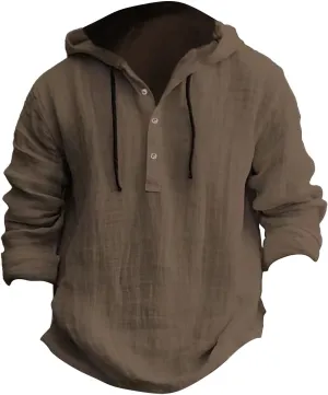 Mens Casual Long Sleeve Cotton Linen Shirts Color Pocket Long Sleeve Shirt Top Long Sleeve Shirts for Men Mens