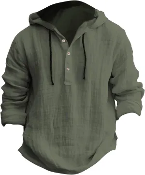 Mens Casual Long Sleeve Cotton Linen Shirts Color Pocket Long Sleeve Shirt Top Long Sleeve Shirts for Men Mens