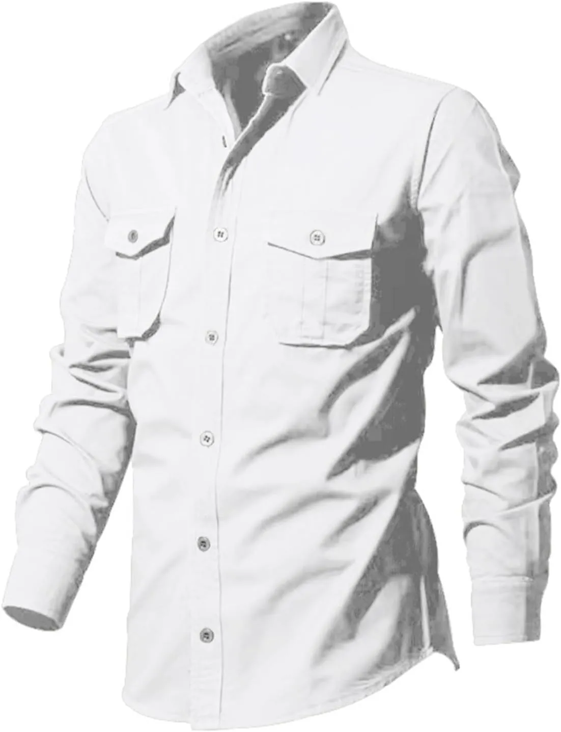 Mens Casual Long Sleeve Cotton Linen Shirts Color Pocket Long Sleeve Shirt Top Long Sleeve Shirts for Men Mens