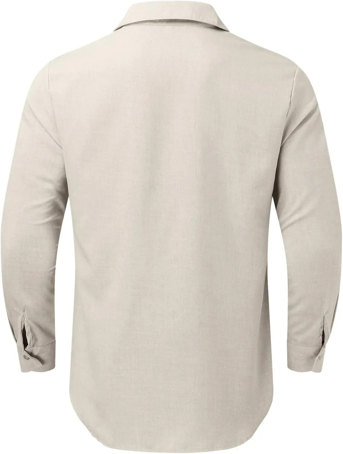 Mens Casual Long Sleeve Cotton Linen Shirts Color Pocket Long Sleeve Shirt Top Long Sleeve Shirts for Men Mens