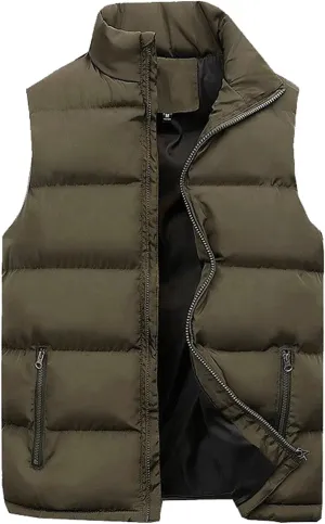 Men's Casual Outerwear Vest Lightweight Full-Zip Sleeveless Jacket Outdoor Hiking Running Travel Golf Vest Pockets
